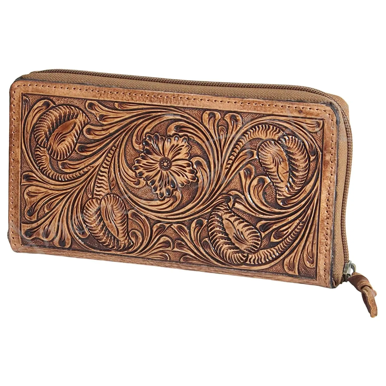 American Darling - Ranchin' Dream Tooled Leather Zip Wallet