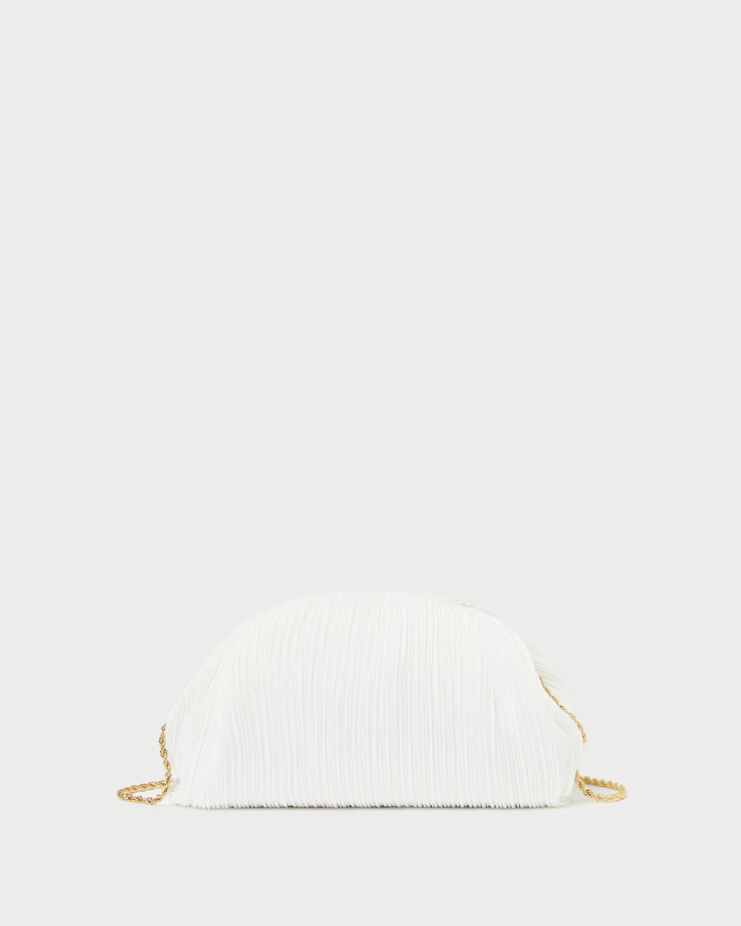 Bailey White Pleated Dome Clutch