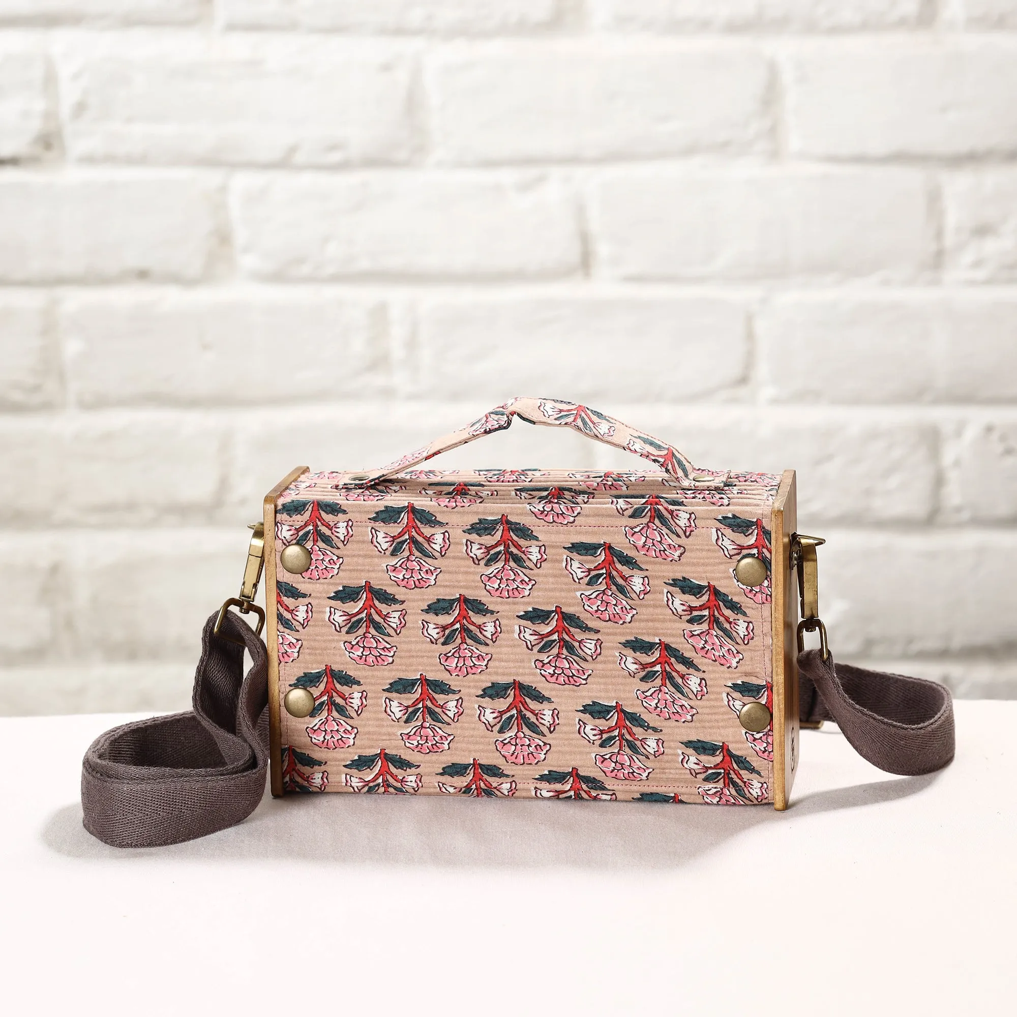 Beige - DIY Box Sling Bag / Clutch with Changeable Sleeve