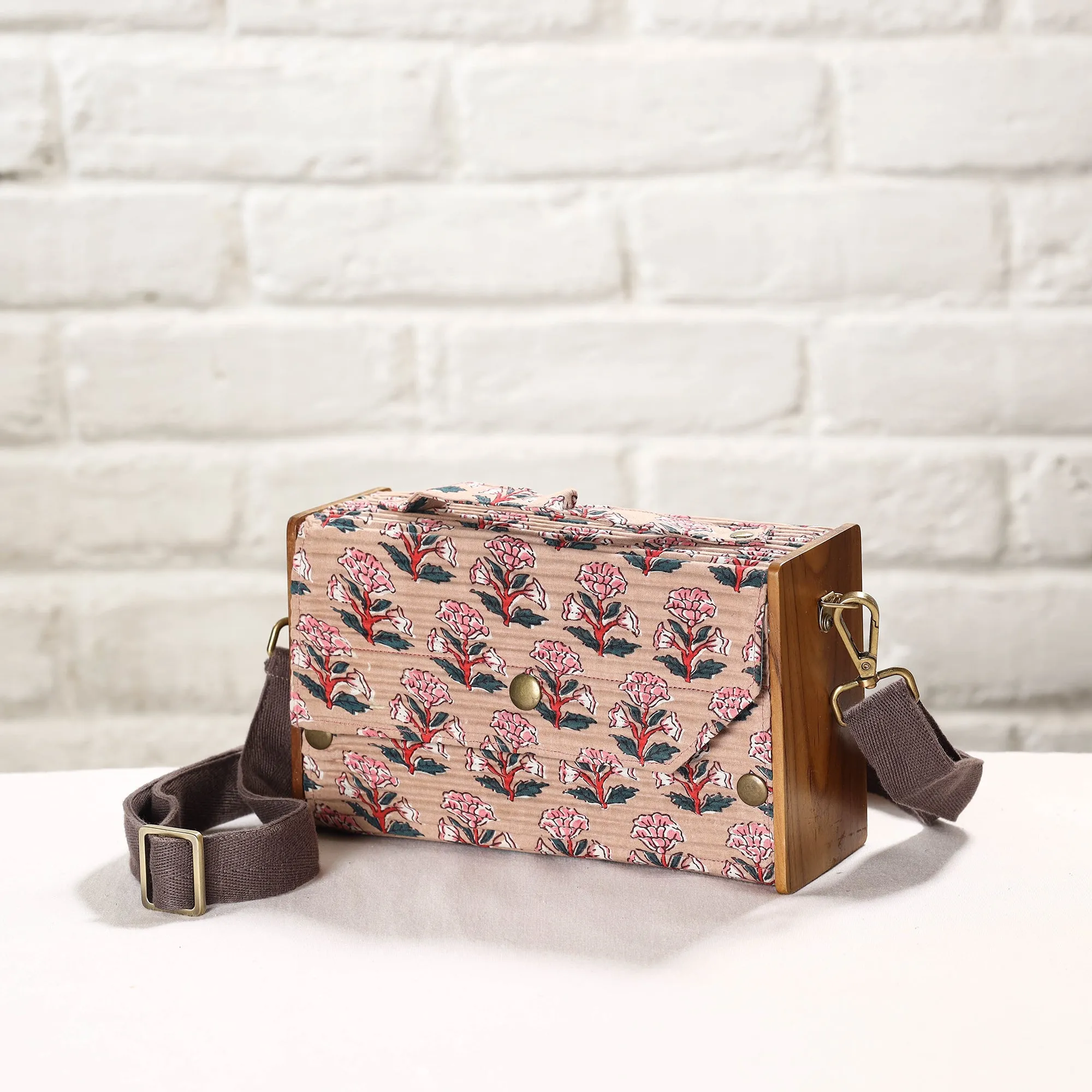 Beige - DIY Box Sling Bag / Clutch with Changeable Sleeve