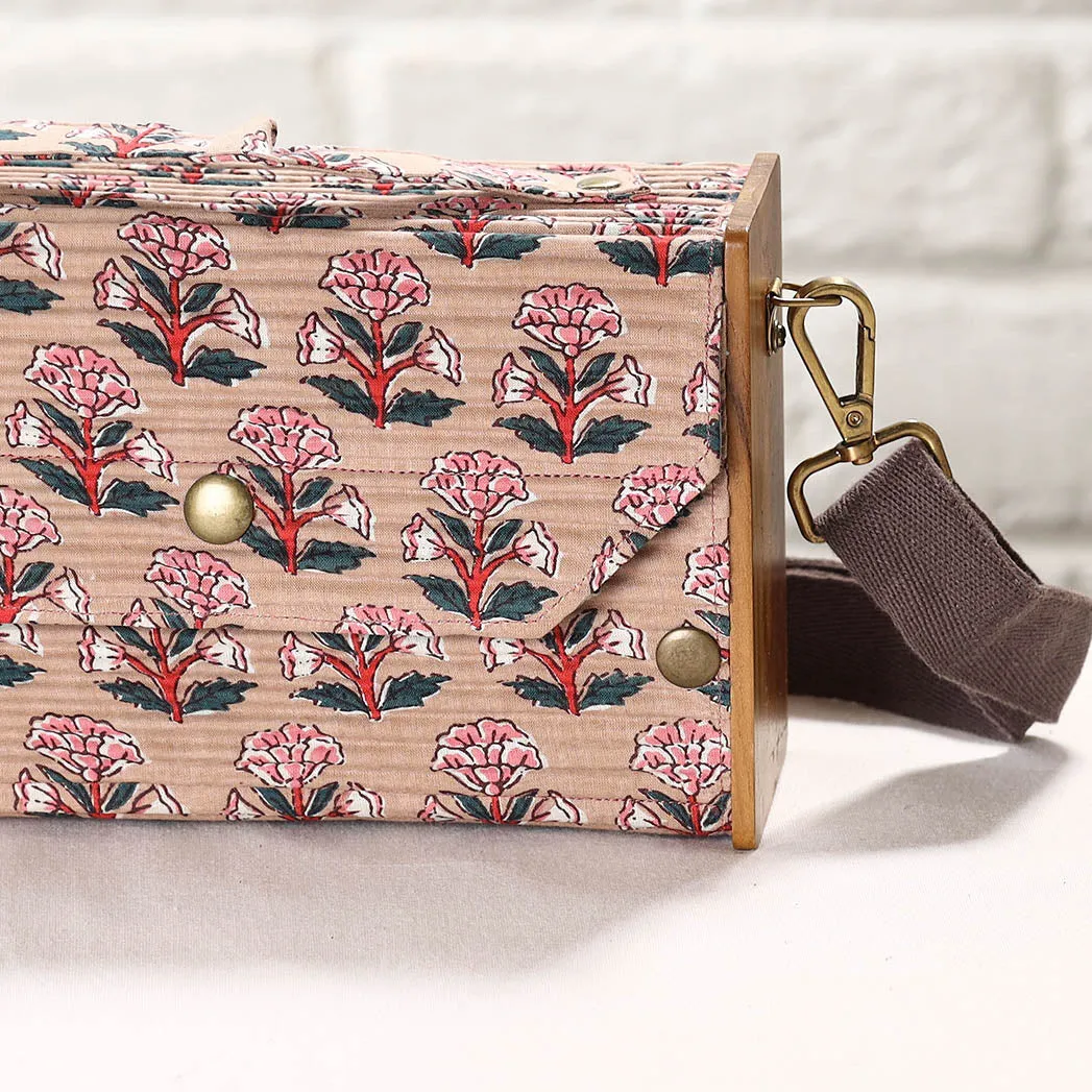 Beige - DIY Box Sling Bag / Clutch with Changeable Sleeve