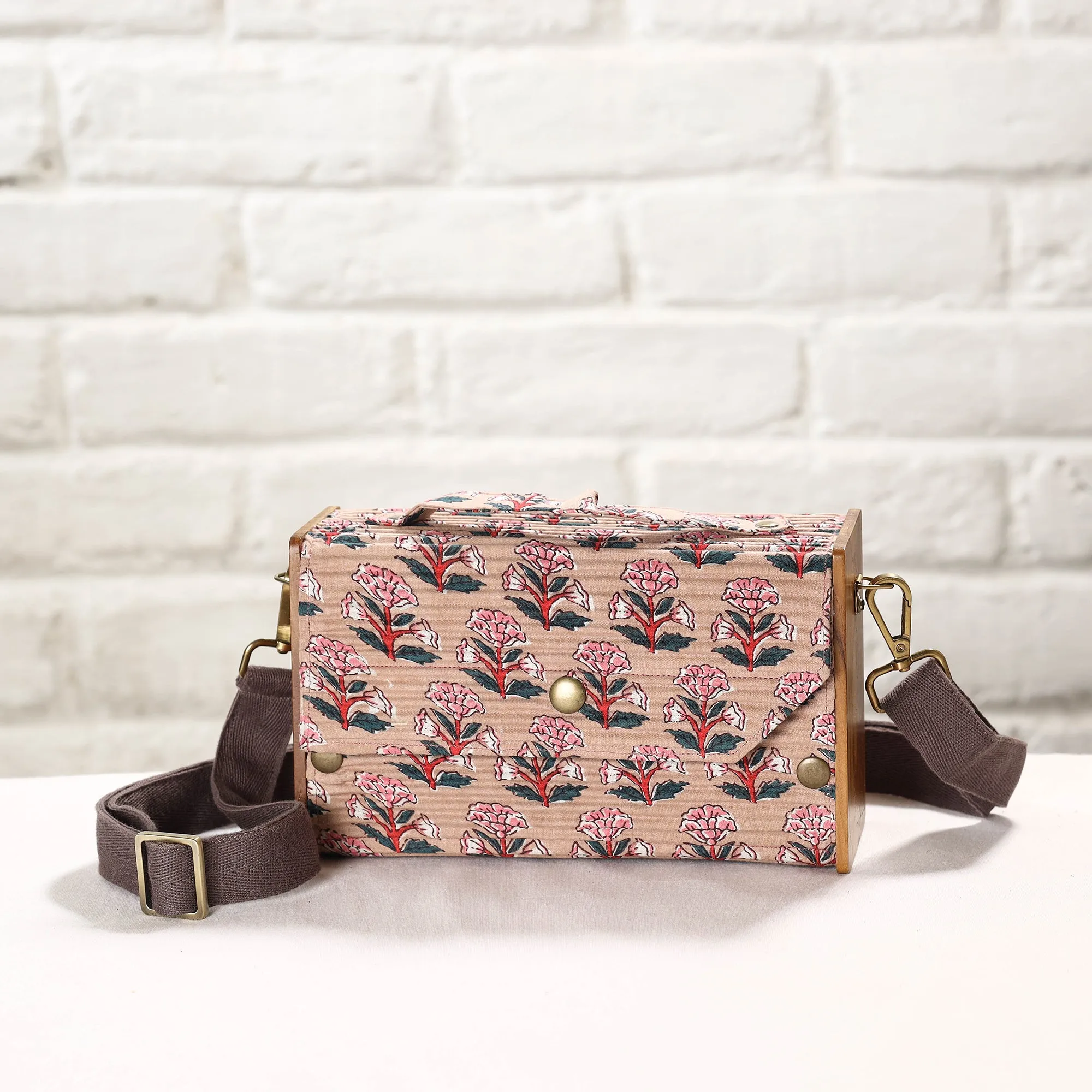 Beige - DIY Box Sling Bag / Clutch with Changeable Sleeve