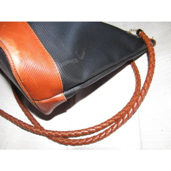 Bottega Veneta Vintage Marco Polo Brown & Black Leather Purse