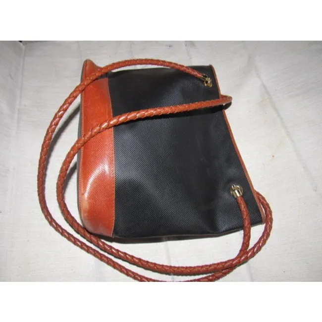 Bottega Veneta Vintage Marco Polo Brown & Black Leather Purse