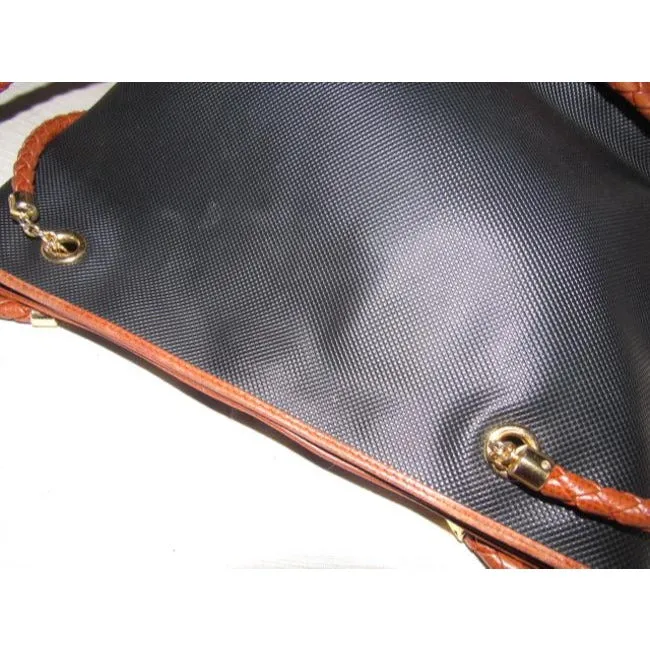Bottega Veneta Vintage Marco Polo Brown & Black Leather Purse