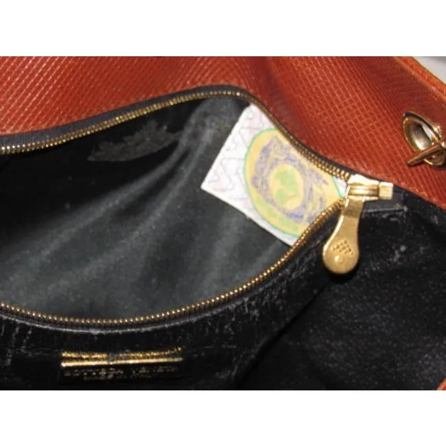 Bottega Veneta Vintage Marco Polo Brown & Black Leather Purse