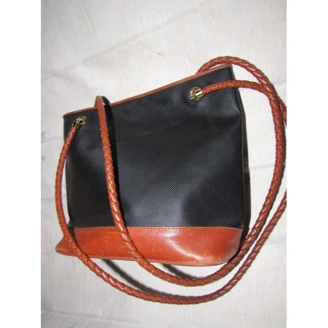 Bottega Veneta Vintage Marco Polo Brown & Black Leather Purse