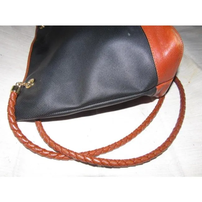 Bottega Veneta Vintage Marco Polo Brown & Black Leather Purse