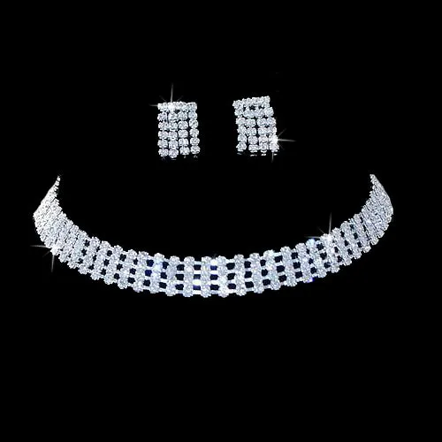 Bridal Jewelry Set Crystal Rhinestone Choker 5