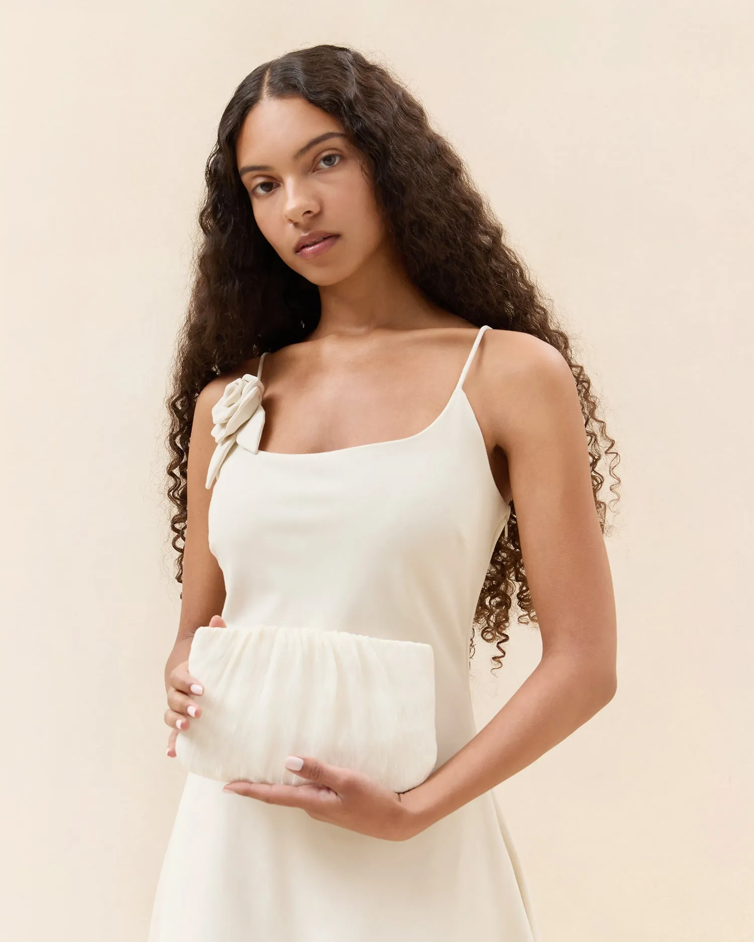 Brit Pearl Flat Pleated Clutch