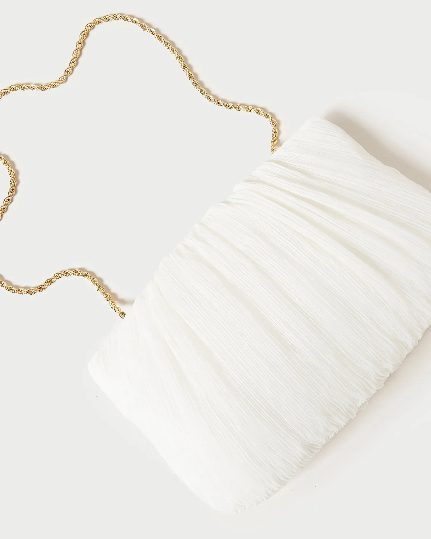 Brit Pearl Flat Pleated Clutch
