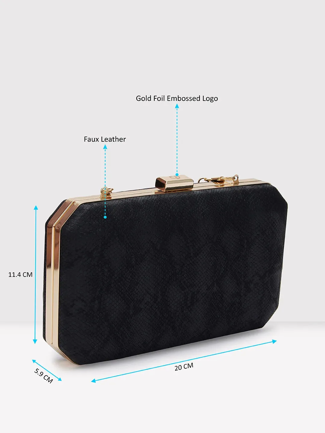 Caprese Party Merle Box Clutch Medium Black