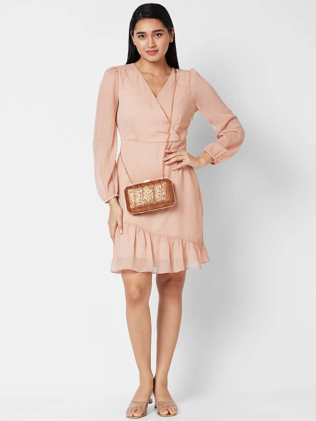 Caprese Party Merle Box Clutch Medium Copper