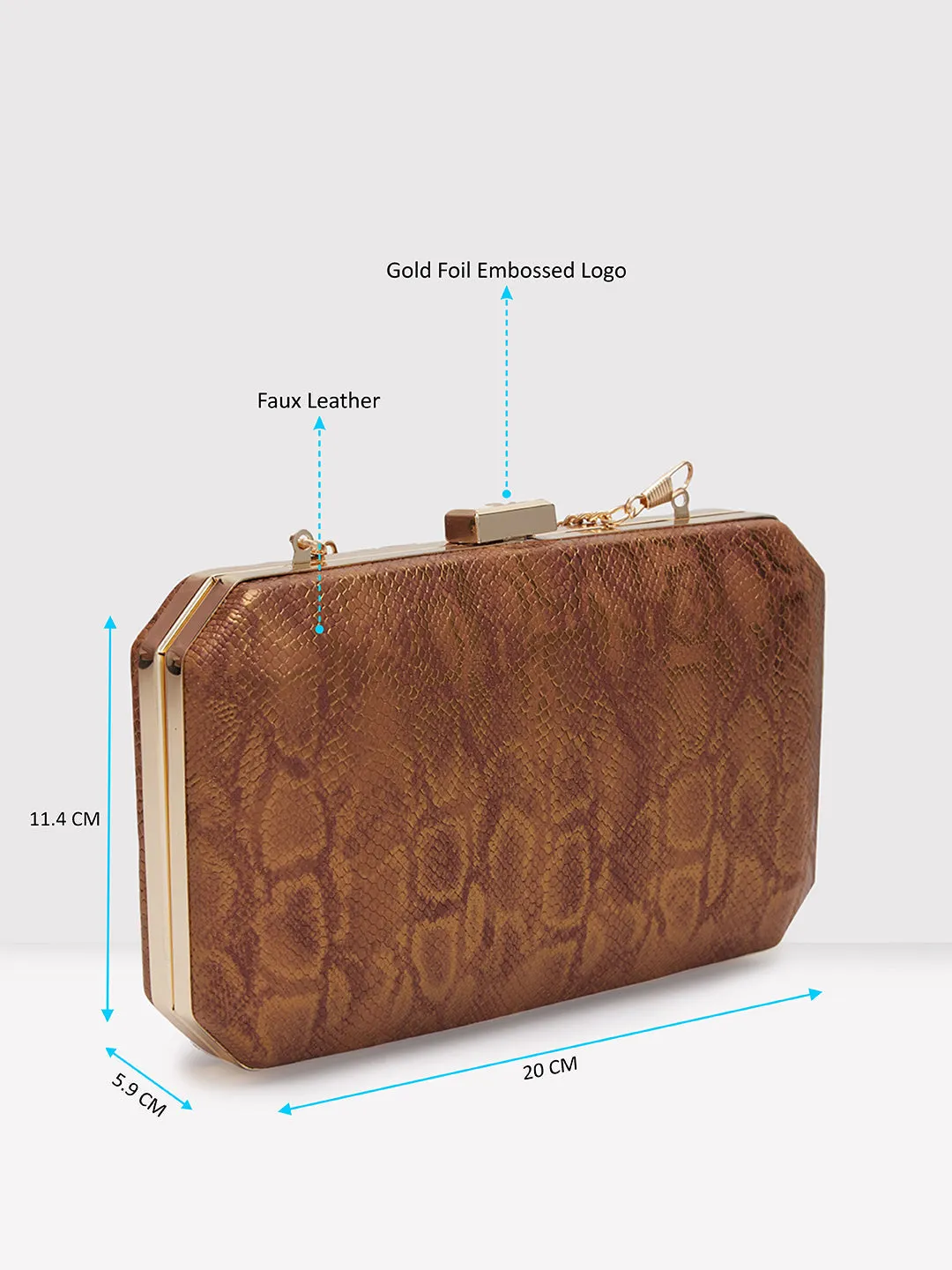 Caprese Party Merle Box Clutch Medium Copper