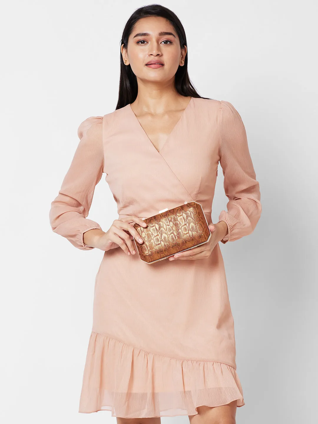 Caprese Party Merle Box Clutch Medium Copper