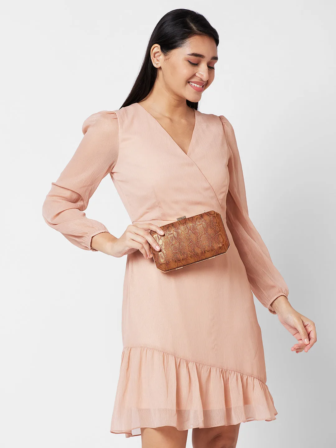 Caprese Party Merle Box Clutch Medium Copper