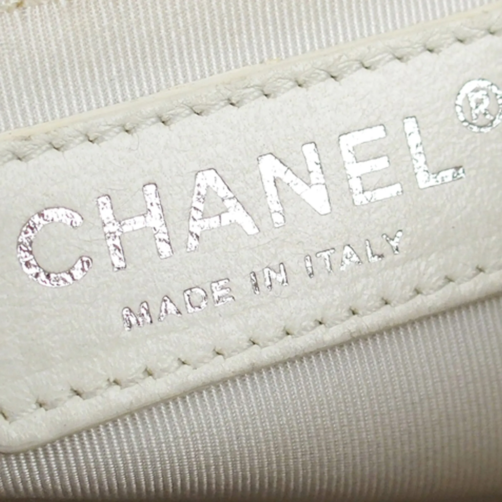 Chanel Caviar Petite Timeless Shopping Tote White