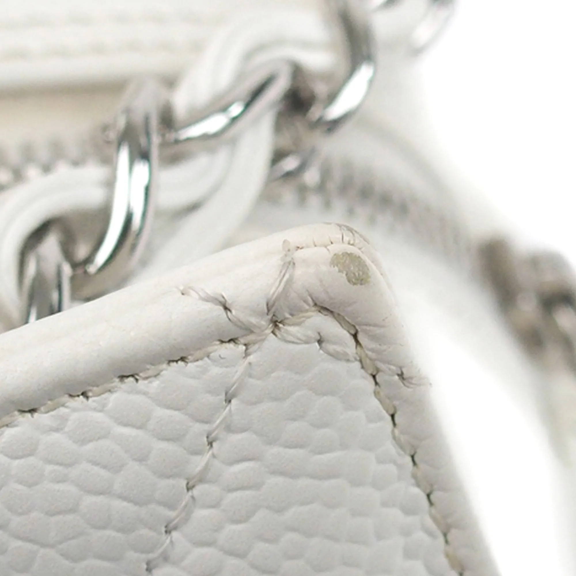 Chanel Caviar Petite Timeless Shopping Tote White