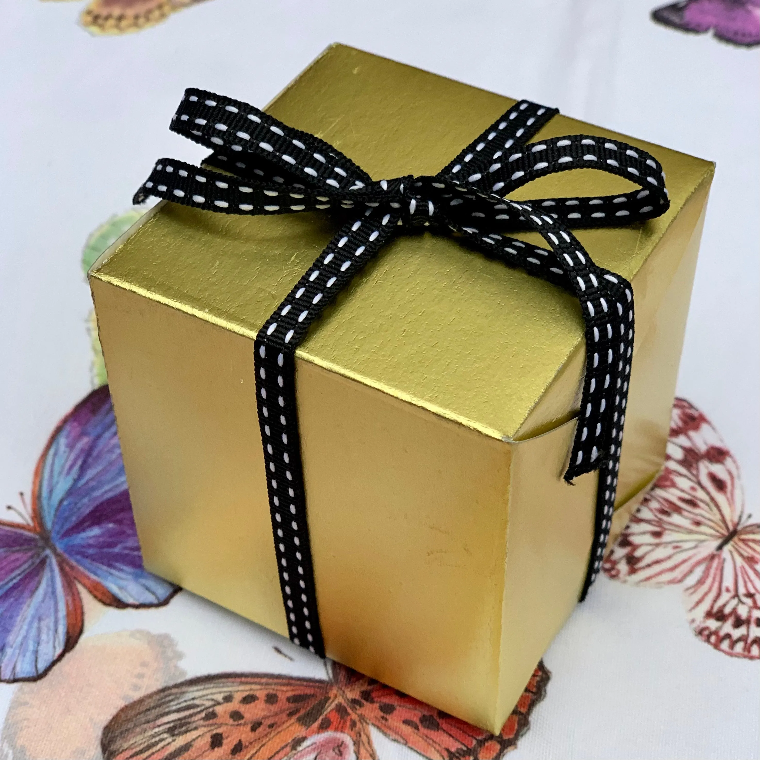Cube Chocolate Box - Gold 70mm
