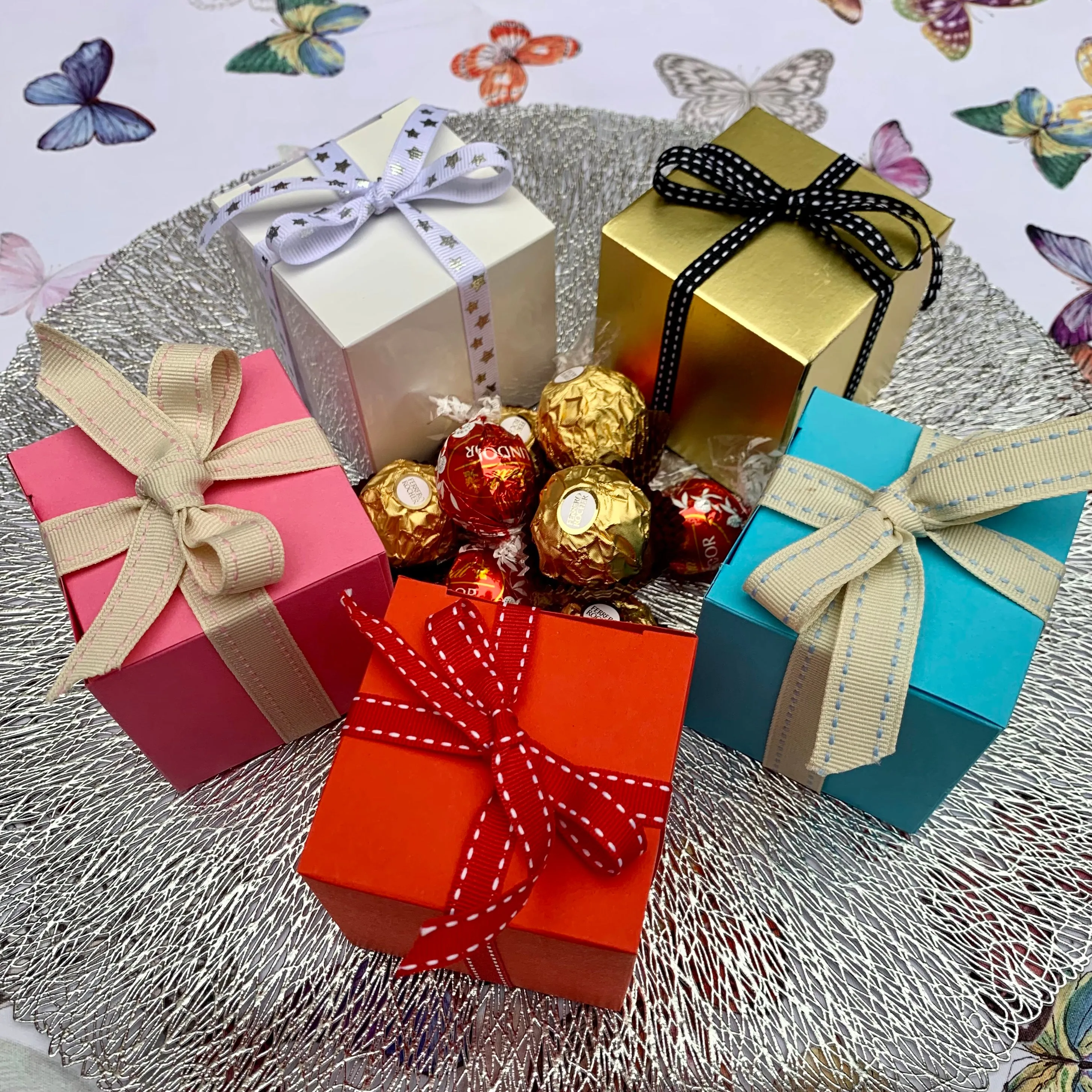 Cube Chocolate Box - Gold 70mm