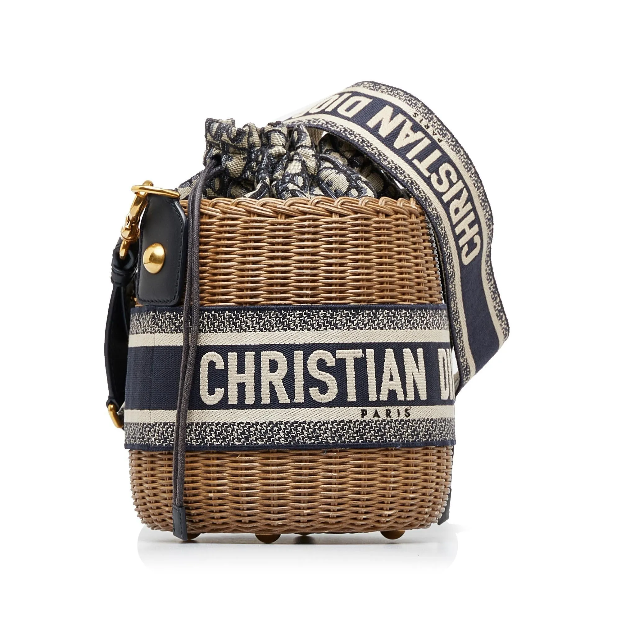Dior Oblique Wicker Bucket Bag (SHG-o1Sr1Y)