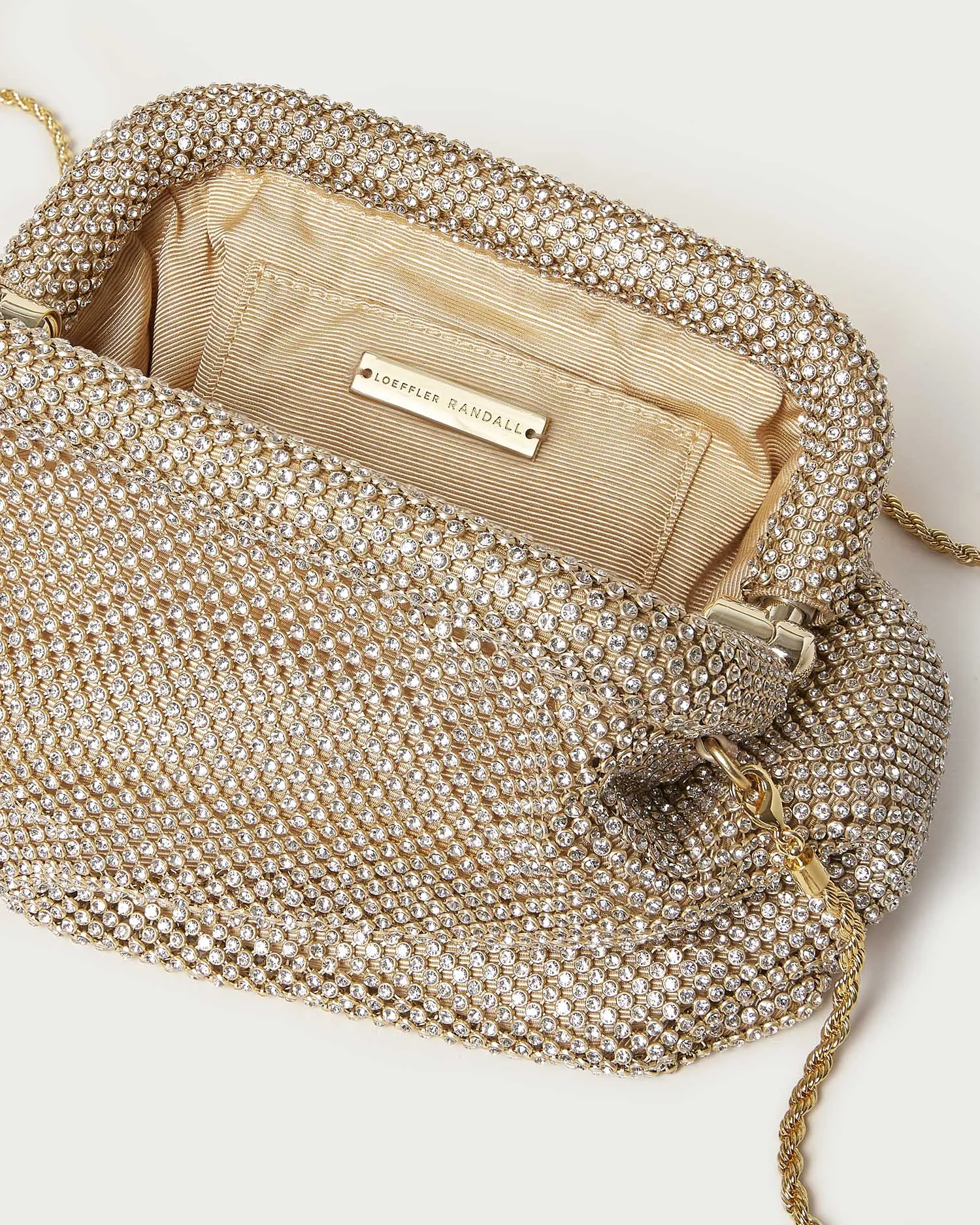 Doreen Gold Diamanté Frame Pouch