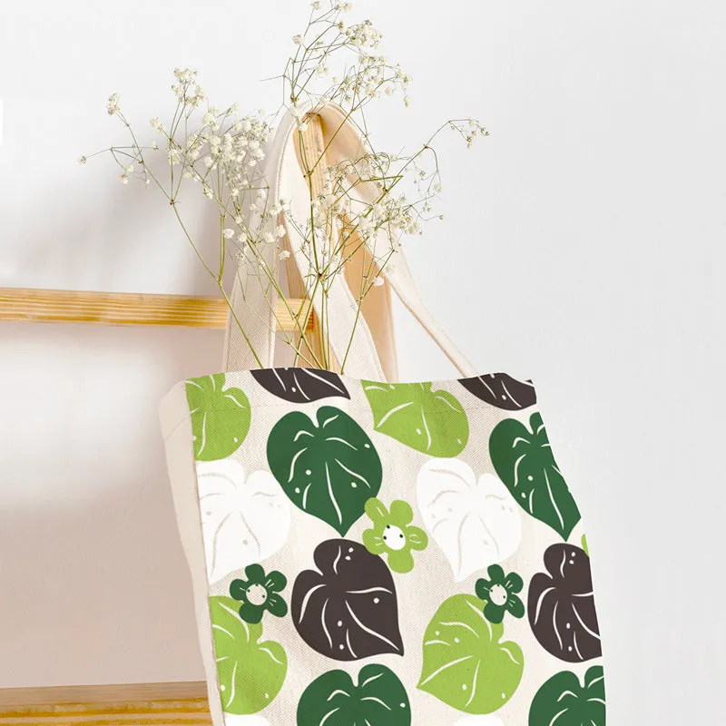 Ecobags Printed Canvas Tote Bag - Kawakawa Leaf