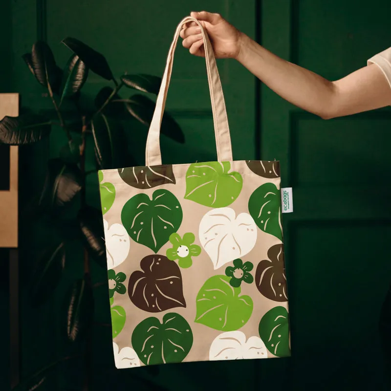 Ecobags Printed Canvas Tote Bag - Kawakawa Leaf