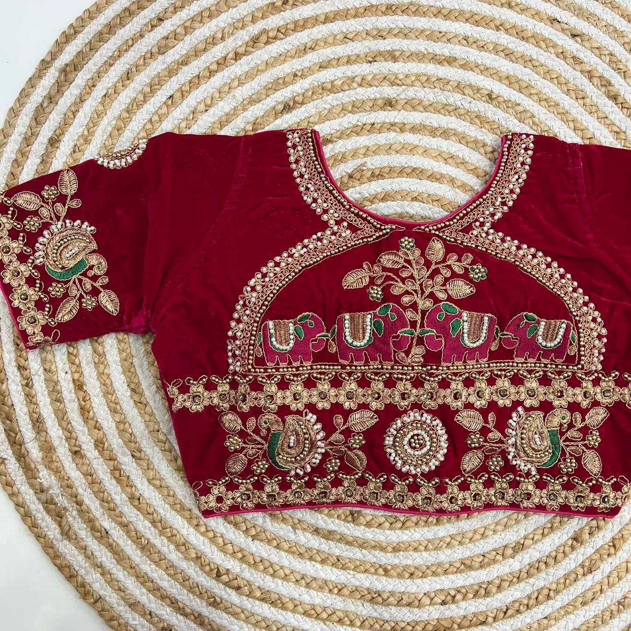 FANCY VELVET HANDWORK BRIDAL BLOUSE