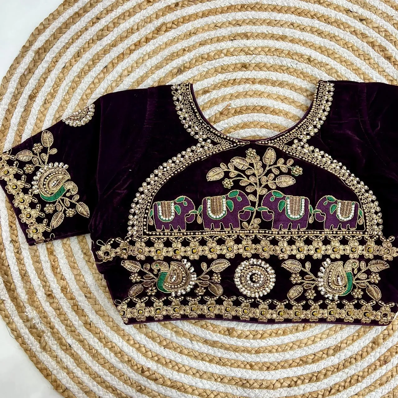 FANCY VELVET HANDWORK BRIDAL BLOUSE