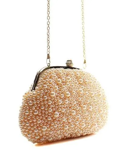 Faux Pearl Evening Clutch