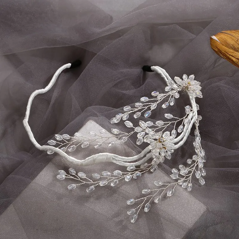 Floral Clear Crystal Jewelled Hairband