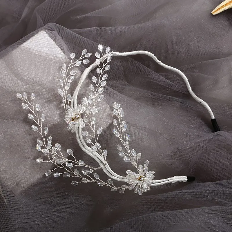 Floral Clear Crystal Jewelled Hairband