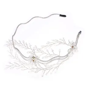Floral Clear Crystal Jewelled Hairband
