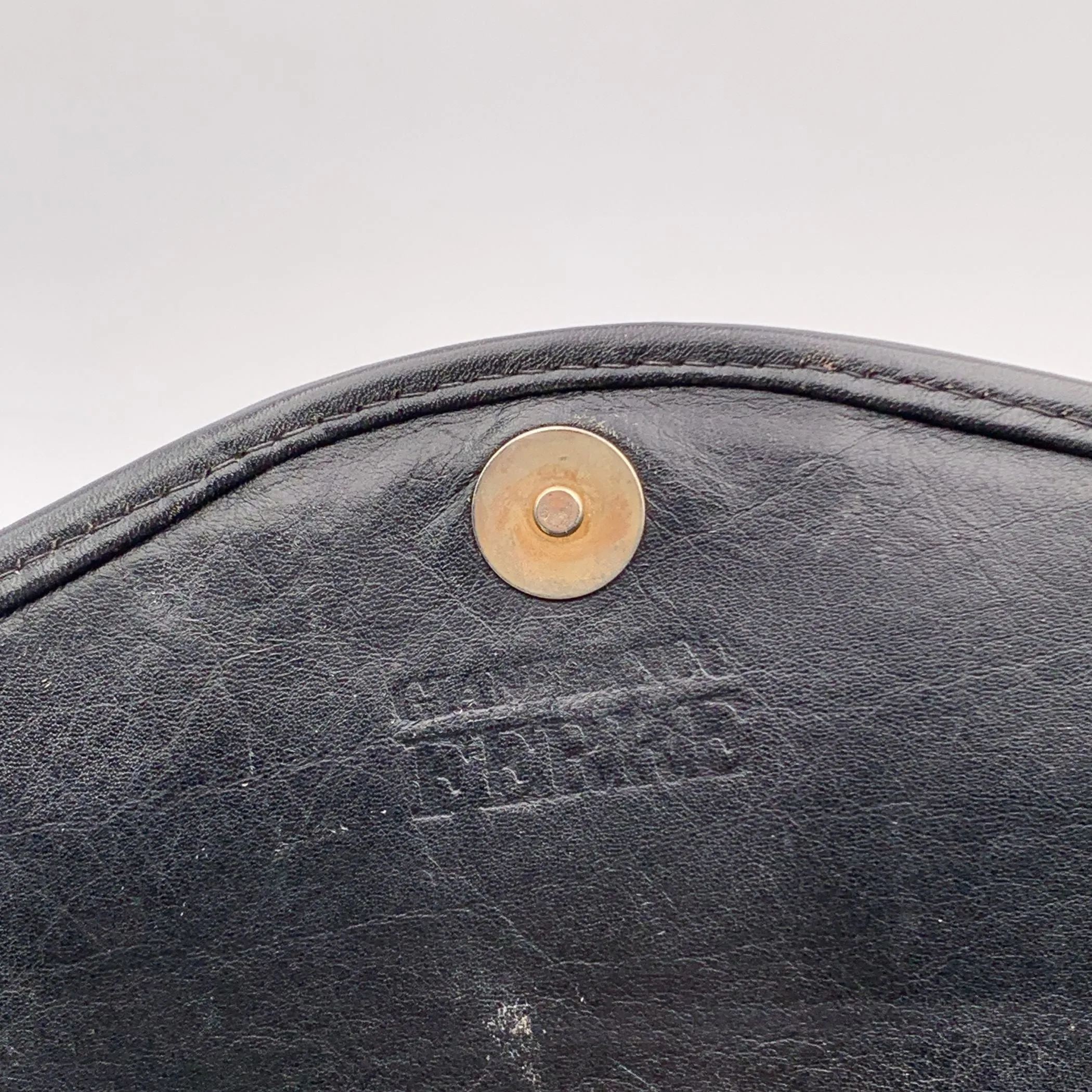 Gianfranco Ferre Vintage Black Leather Handbag Clutch Bag