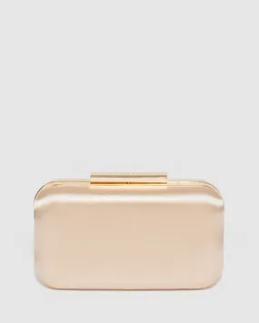 Gold Christine Twist Hardcase Clutch Bag