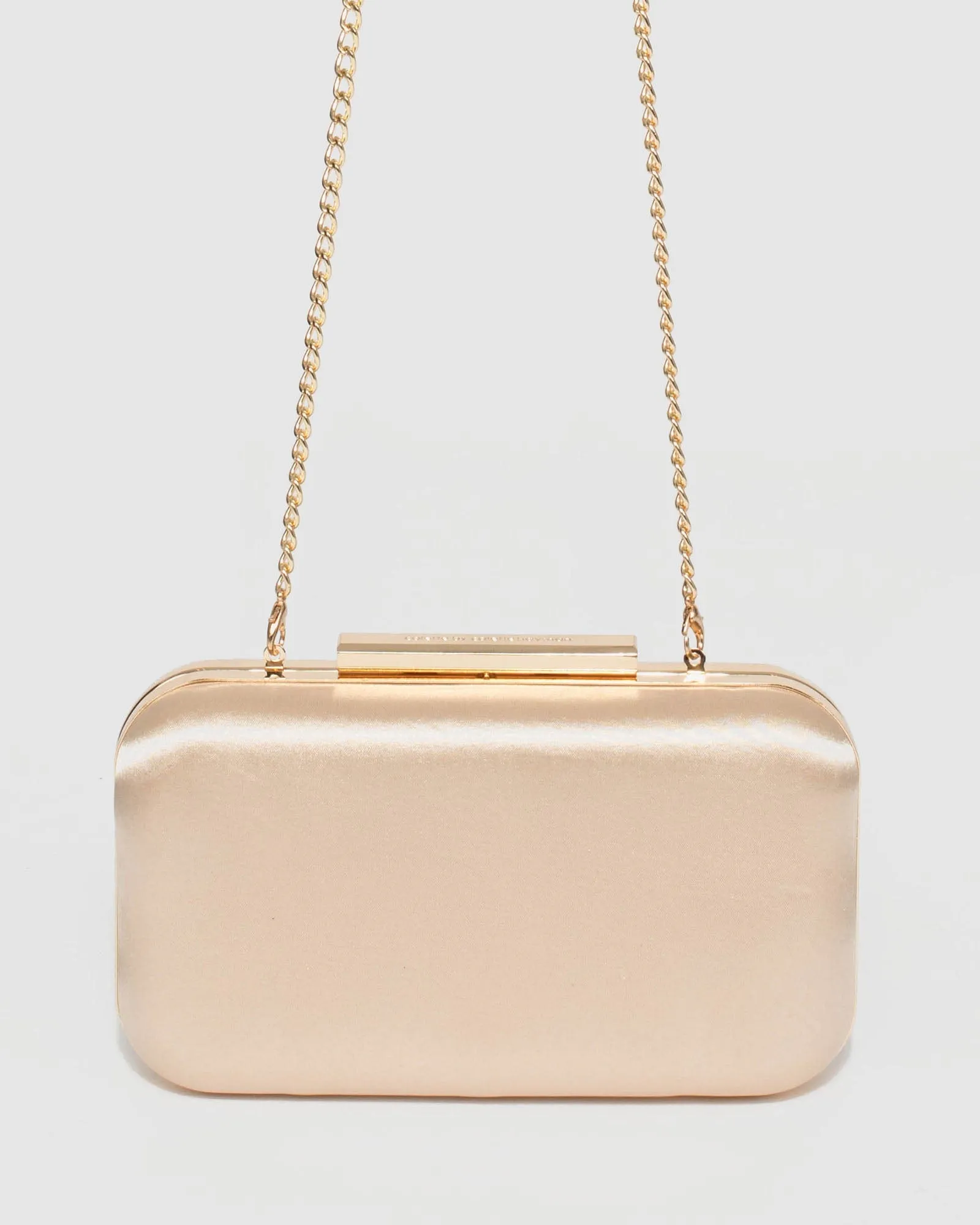 Gold Christine Twist Hardcase Clutch Bag