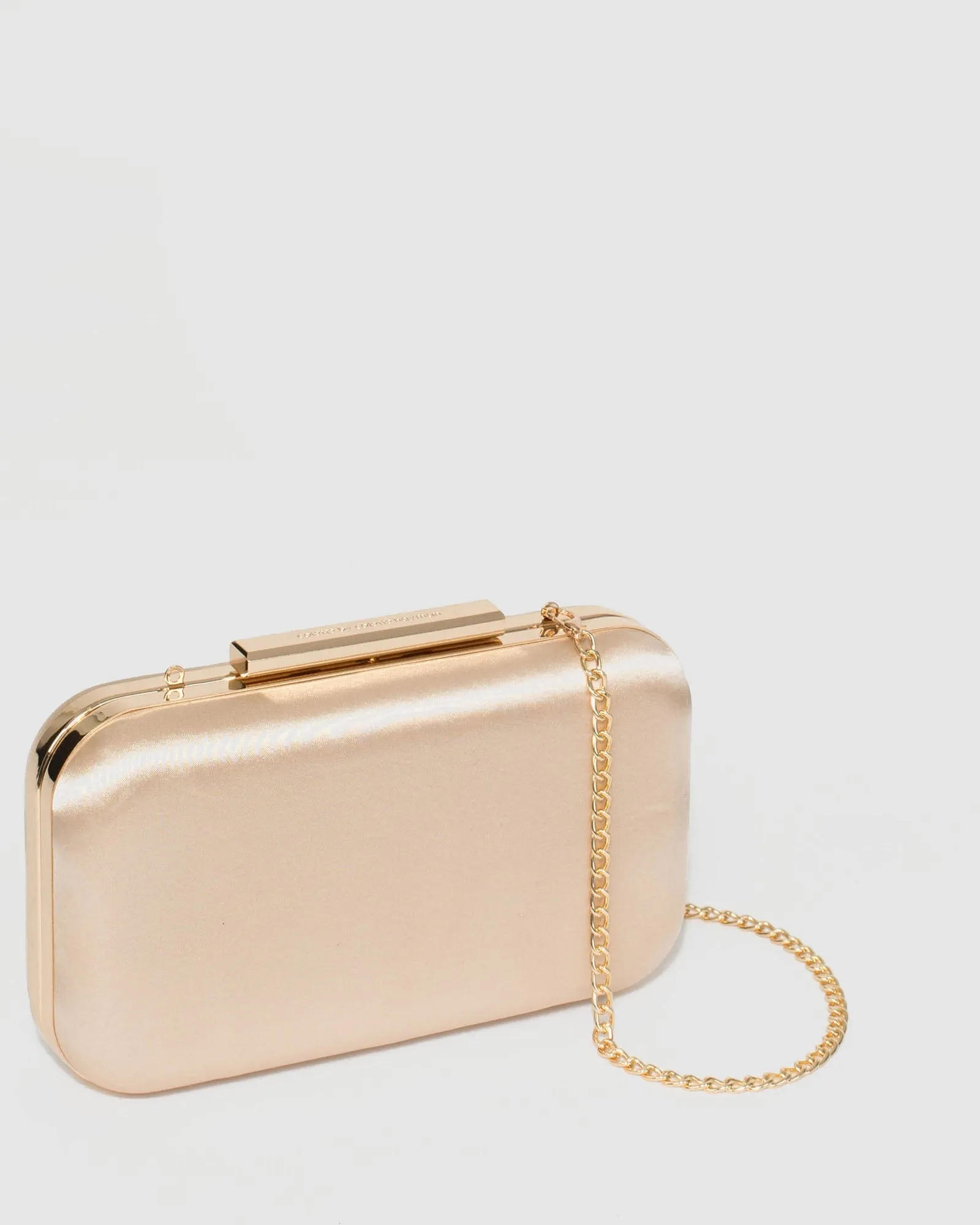 Gold Christine Twist Hardcase Clutch Bag