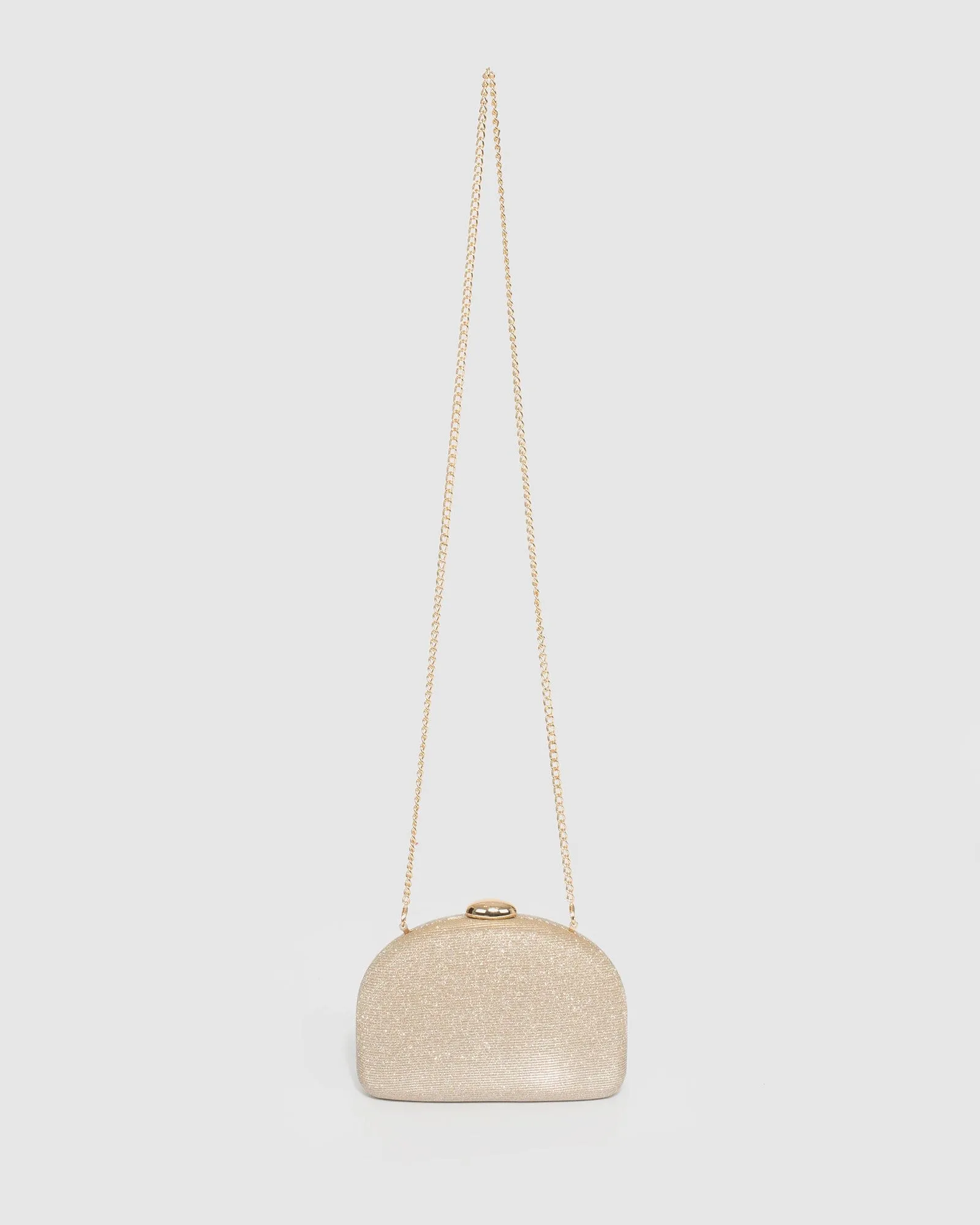 Gold Mia Glitter Clutch Bag