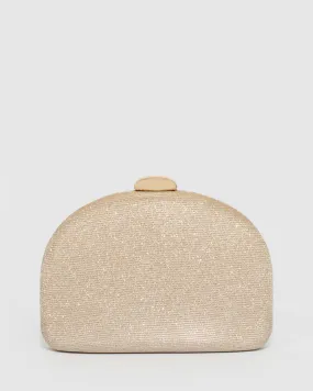 Gold Mia Glitter Clutch Bag