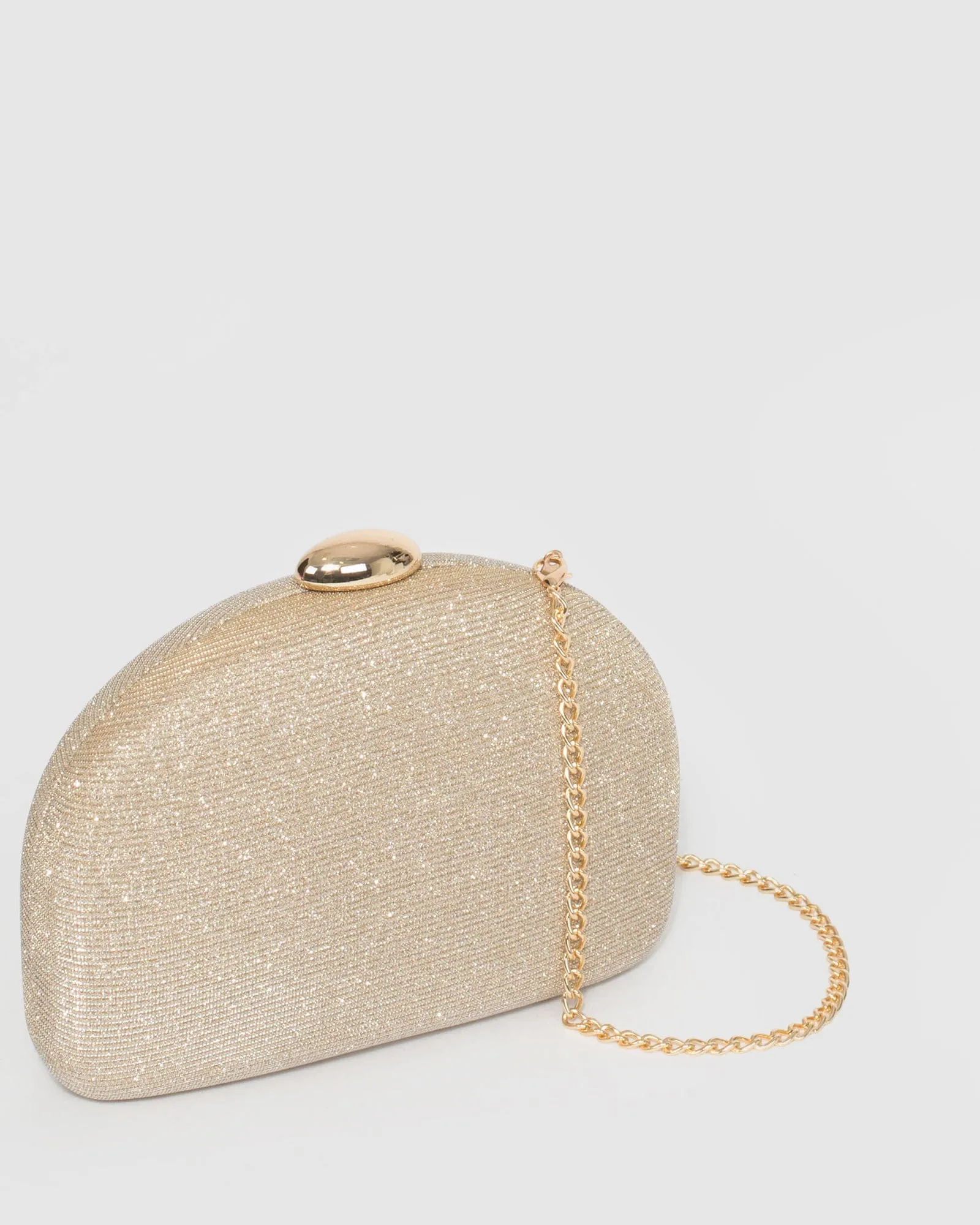 Gold Mia Glitter Clutch Bag