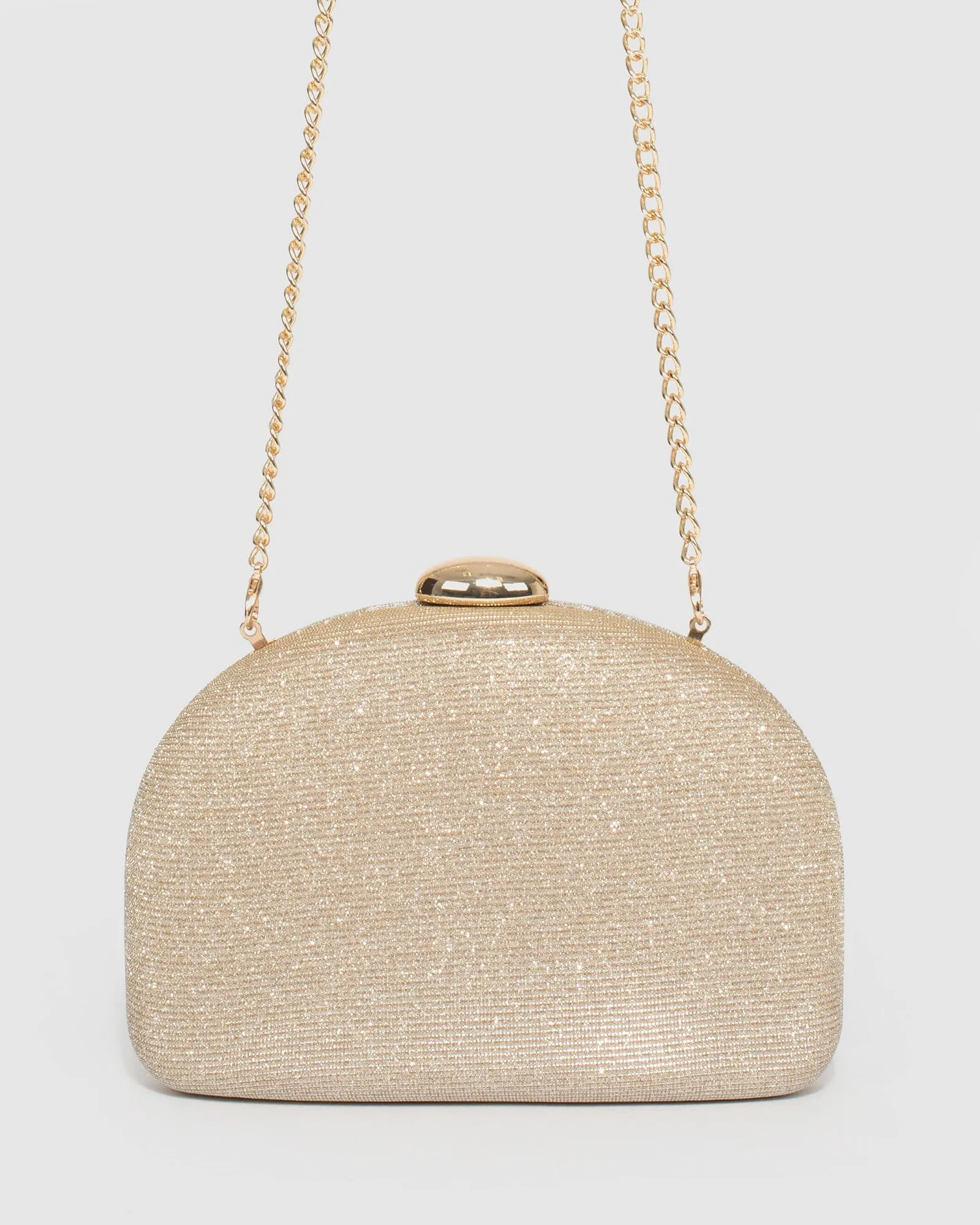 Gold Mia Glitter Clutch Bag
