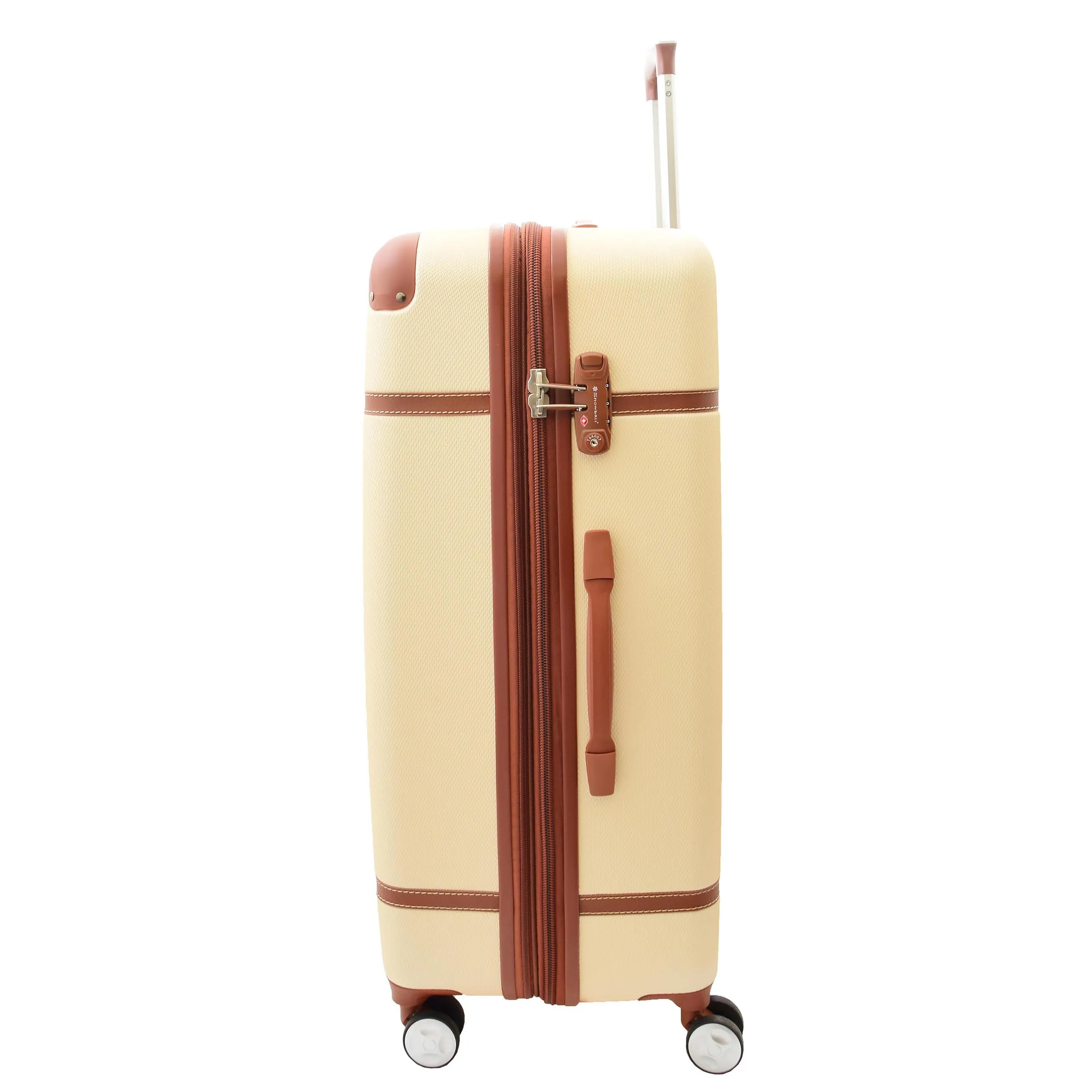 Hard Shell Retro Expandable Four Wheel Luggage Jupiter Milky