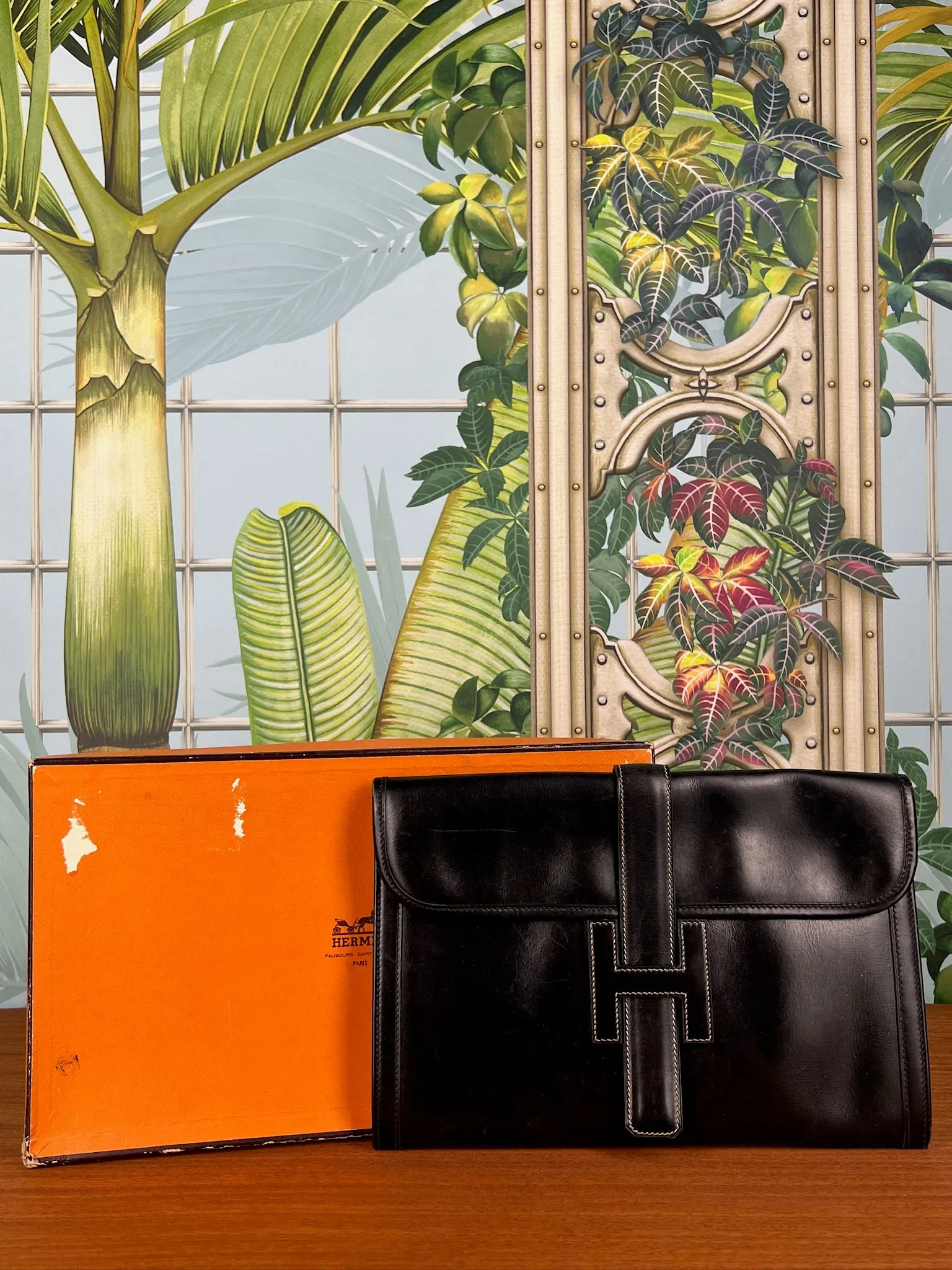 Hermés jige MM leather clutch