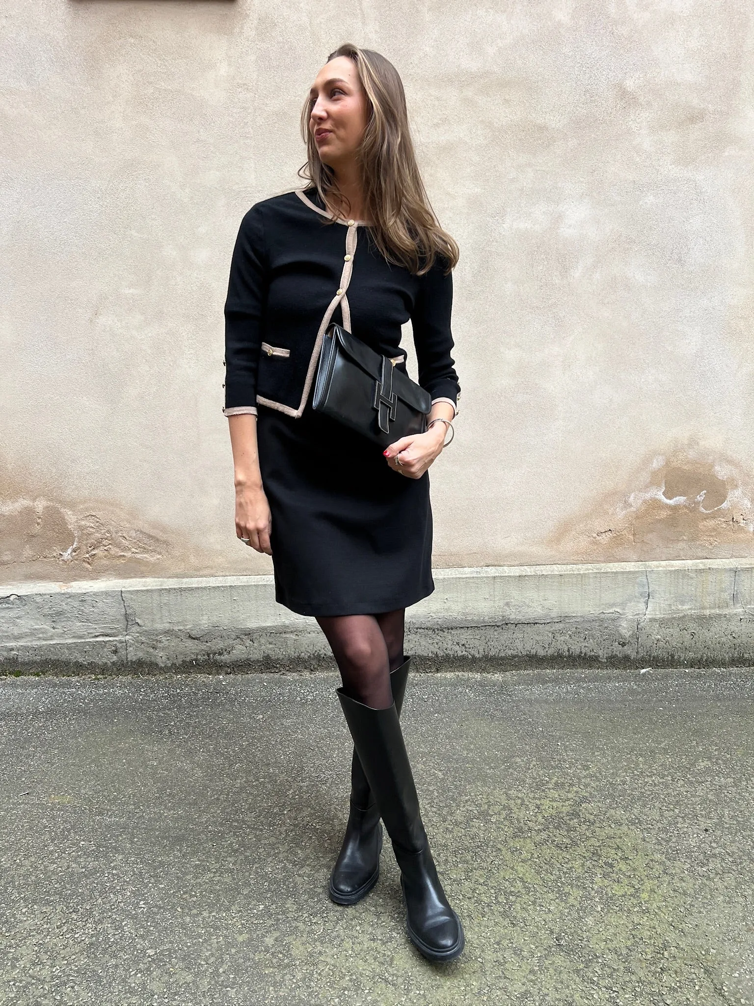 Hermés jige MM leather clutch