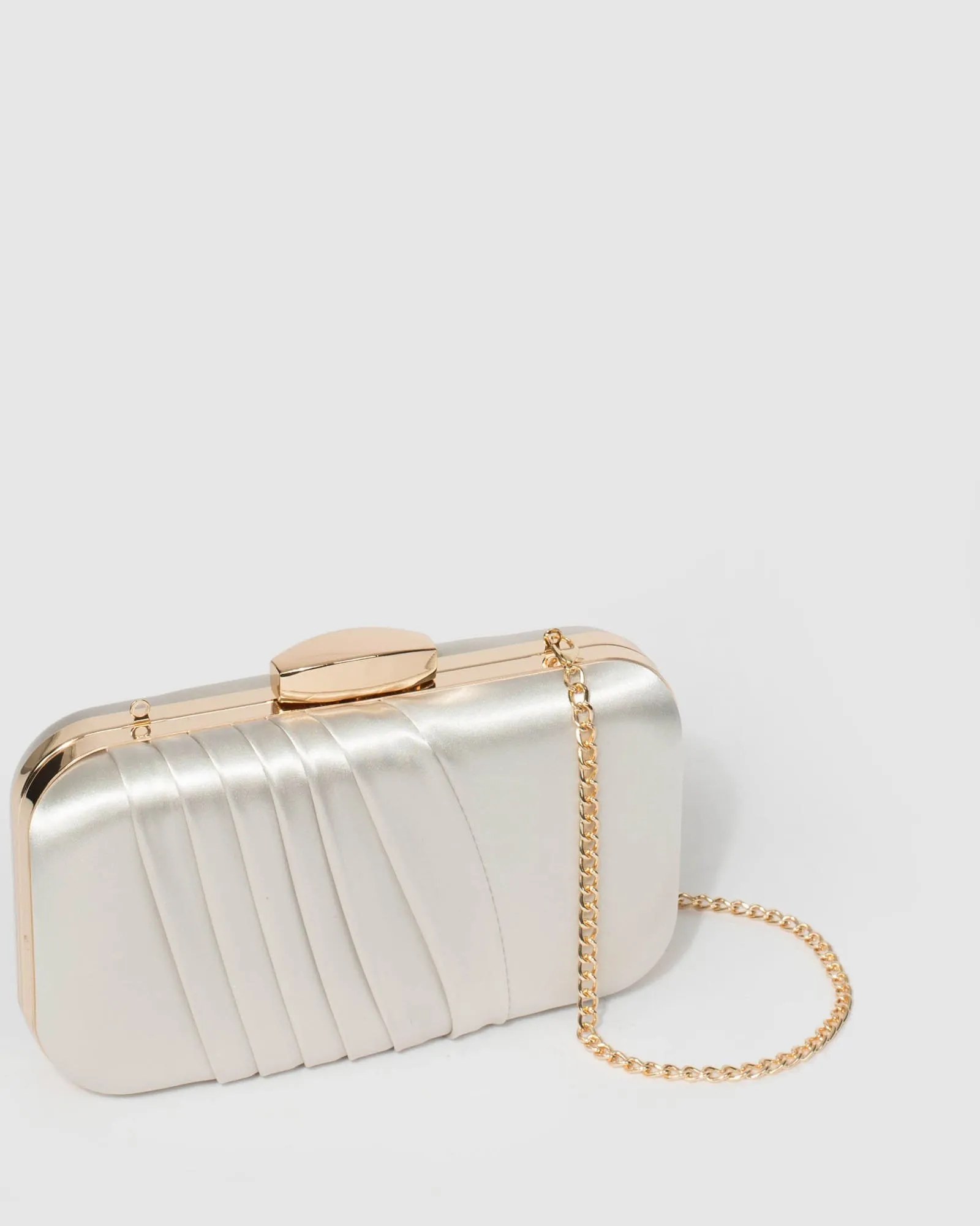 Ivory Giovanna Pleat Clutch Bag