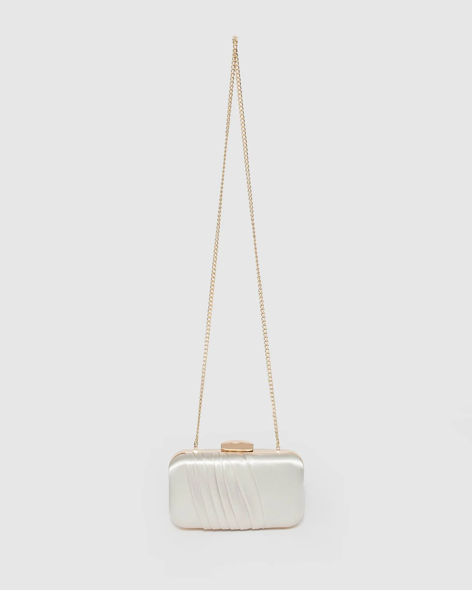 Ivory Giovanna Pleat Clutch Bag