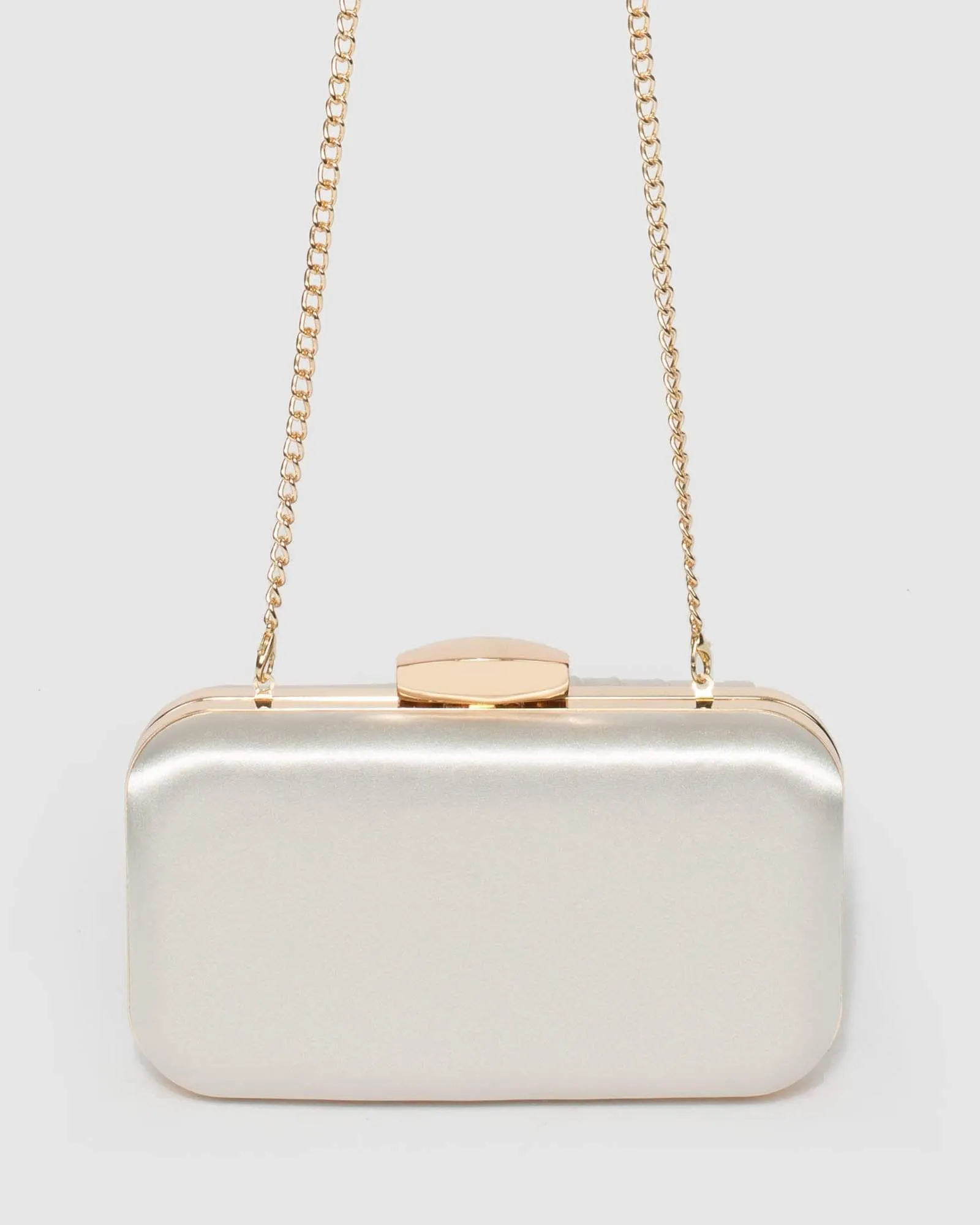 Ivory Giovanna Pleat Clutch Bag