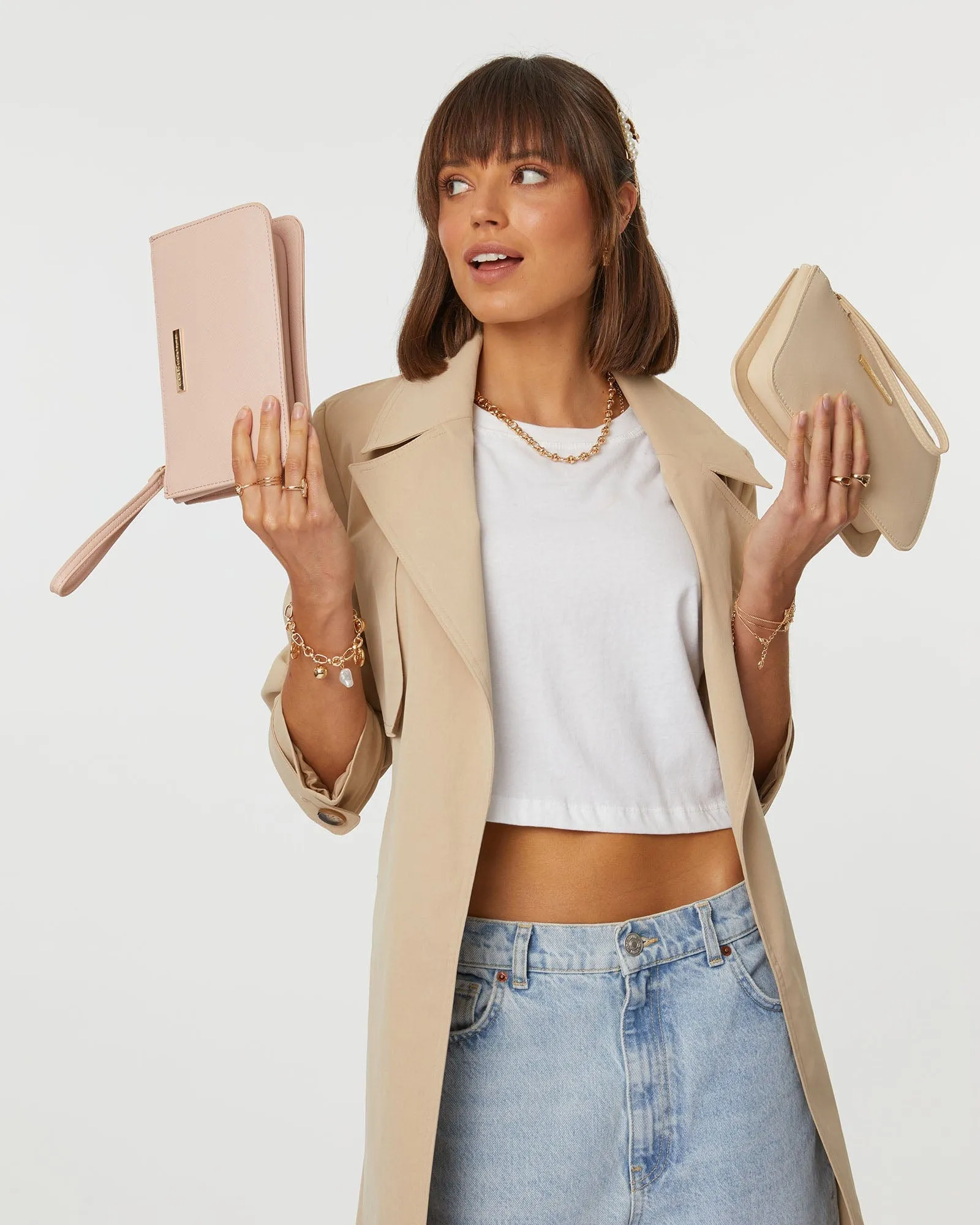 Ivory Willow Wristlet Clutch Bag