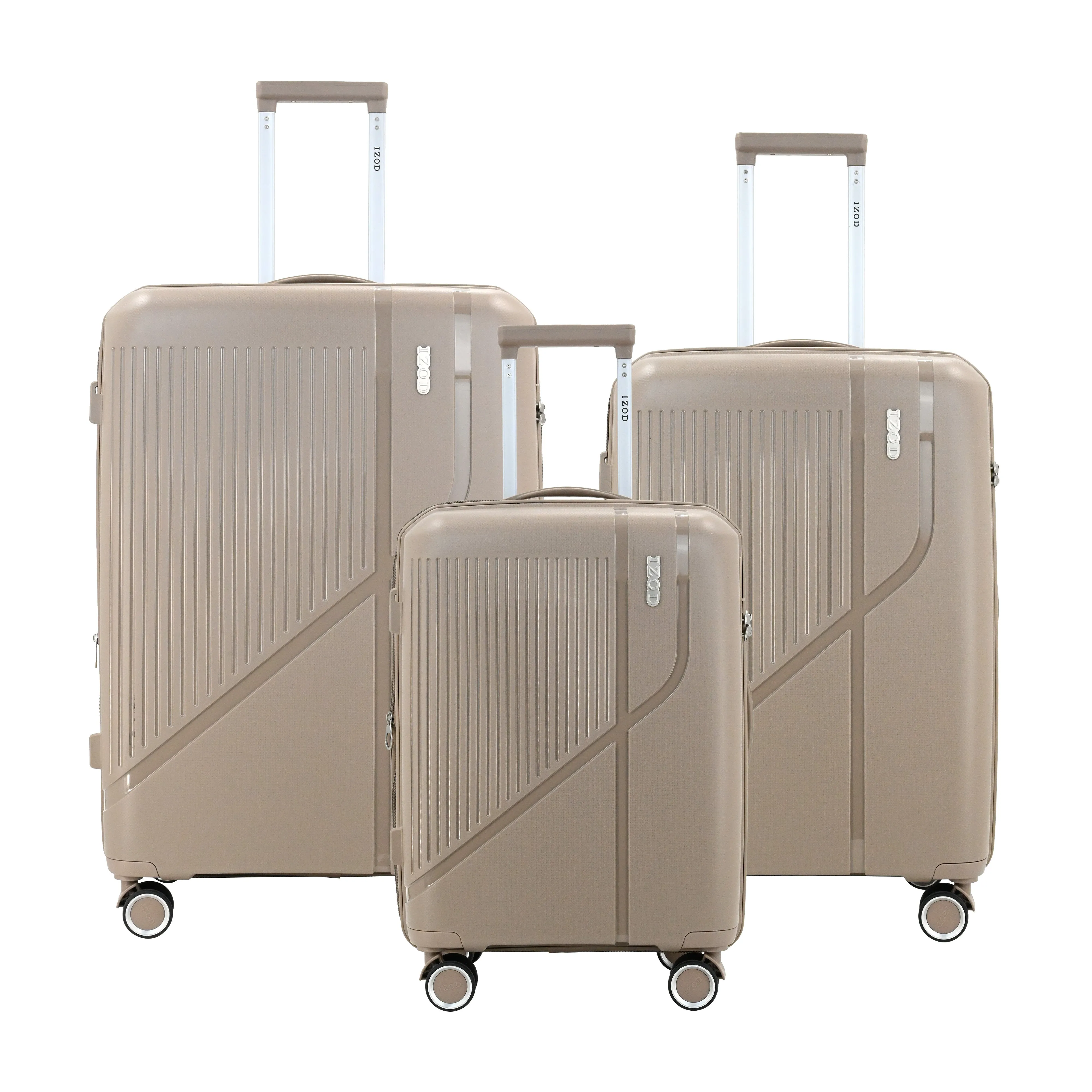 IZOD Zora Lightweight Polycarbonate Hard Shell 3 Piece Luggage Set - (20", 24", 28") with 360° Dual Spinning Wheels and Combo Lock